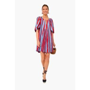 New Pomander Place Tuckernuck Painterly Stripe Colorful Shift Tunic Dress Small